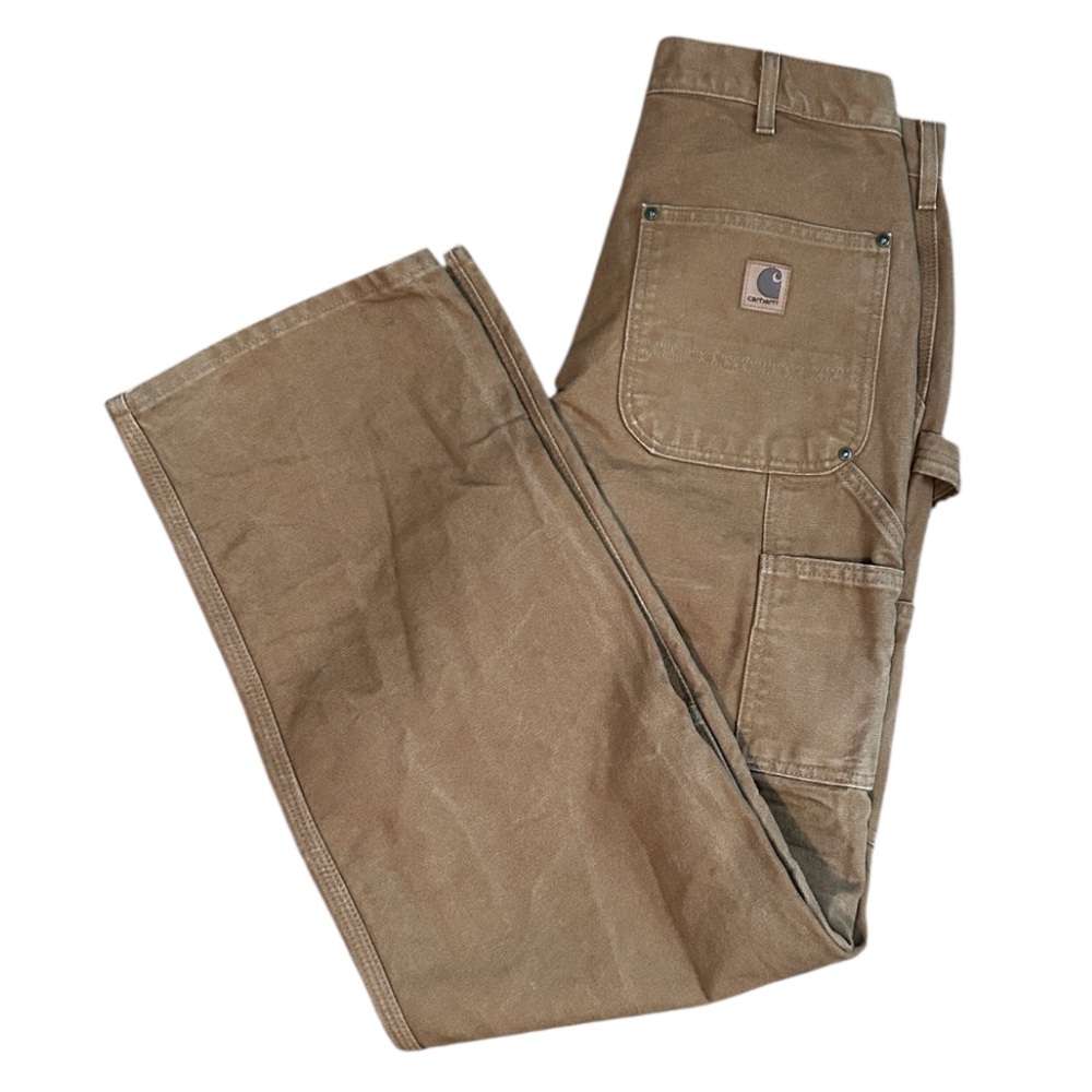 Vintage Carhartt Tan Cargo Pants Durable Canvas Utility 32/34 Made in USA